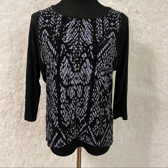 Chico's Women's Velvet Front Half Sleeve Shirt - Picture 1 of 9